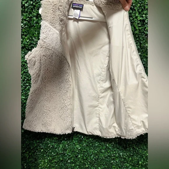 Patagonia Bleached Stone Retro Chevron Pelage Vest Vintage Women’s Med Full Zip - Picture 5 of 15